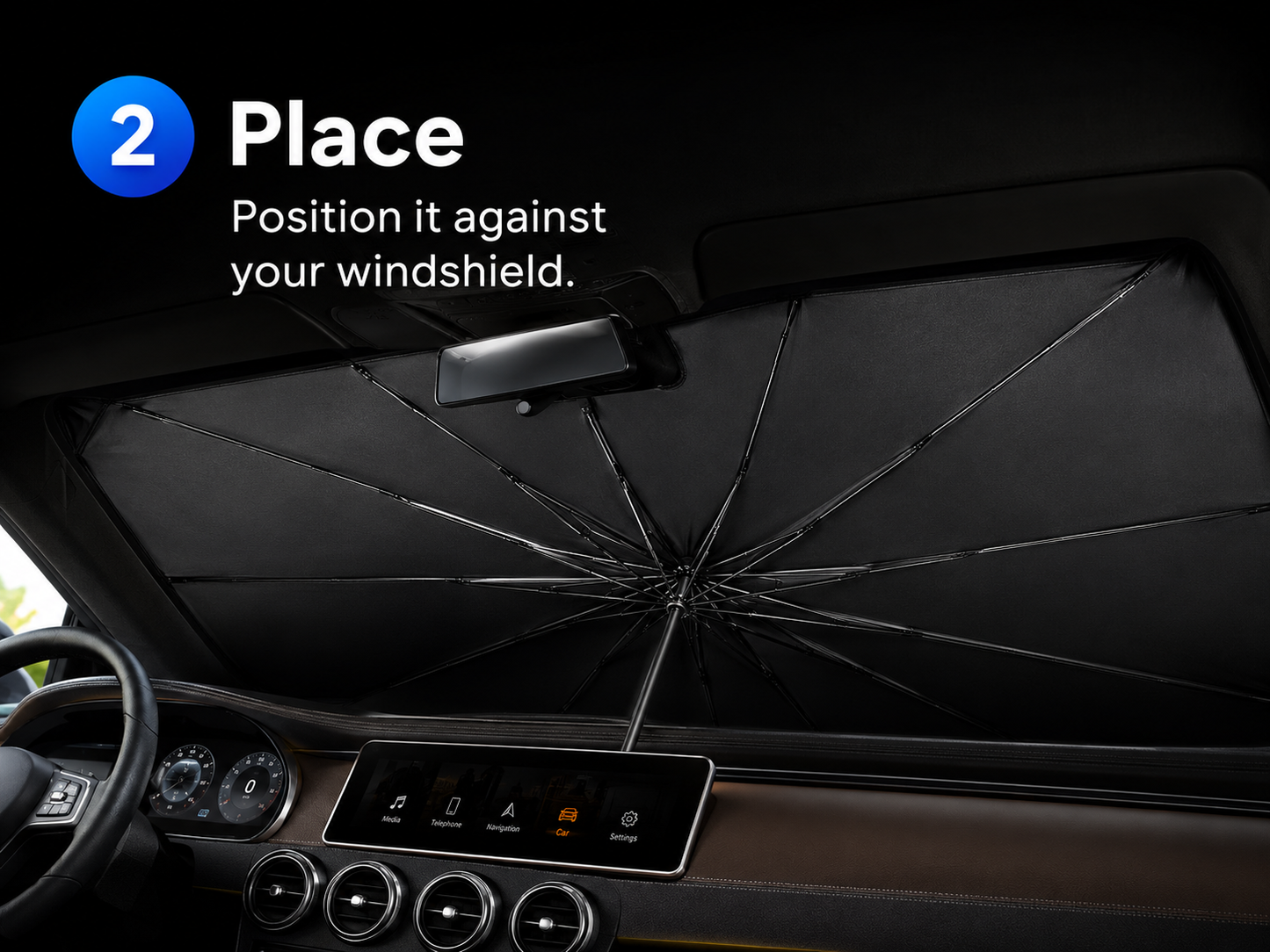 Moticari Car Windshield Sunshade Umbrella